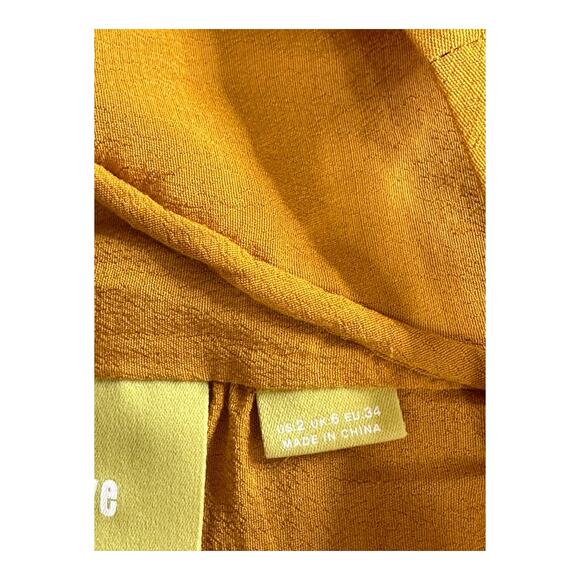 Maeve Anthropologie Top Women 2 Brearly Cold Shoulder Marigold 3/4 Sleeve Ruffle - Picture 7 of 9